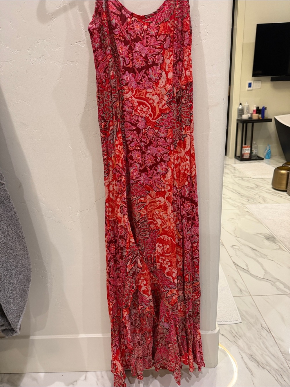Free People Red & Pink Floral Maxi Dress - Picture 3 of 4